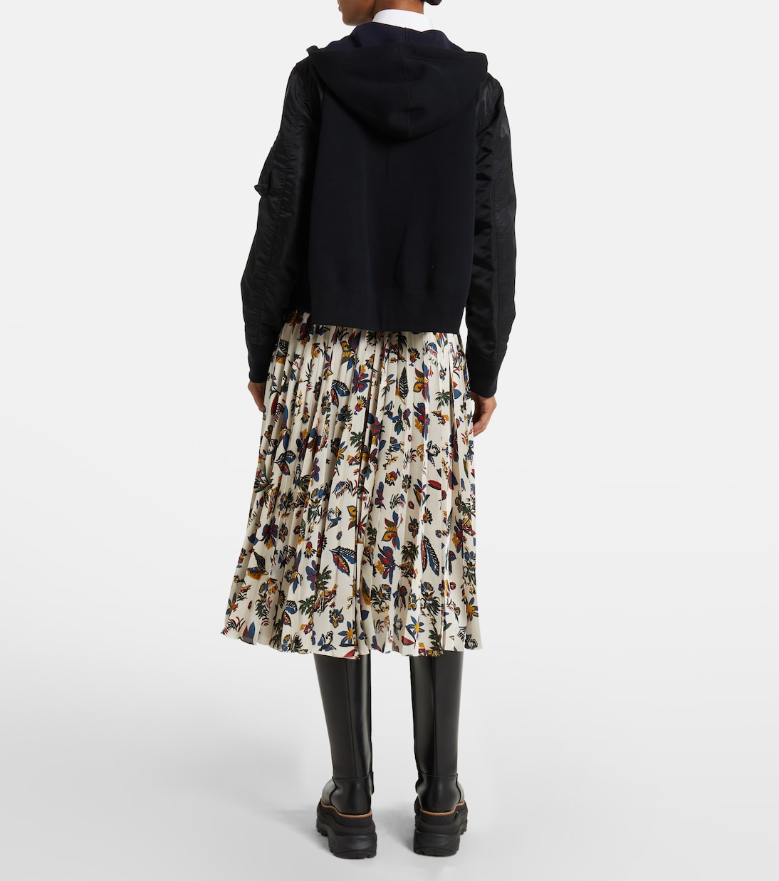 Felpa in misto cotone con zip | Sacai