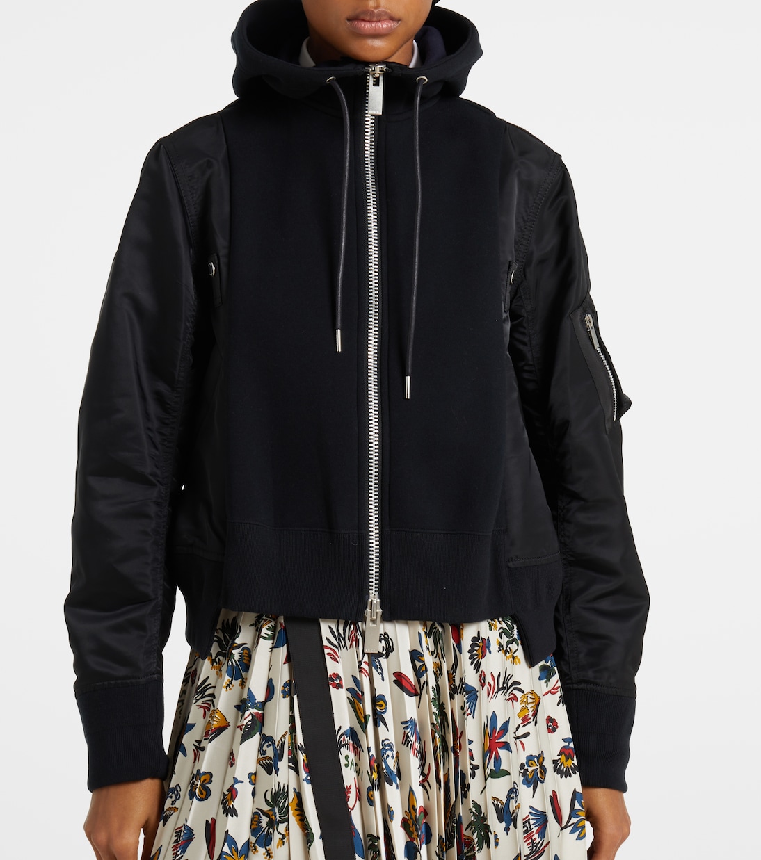 Felpa in misto cotone con zip | Sacai
