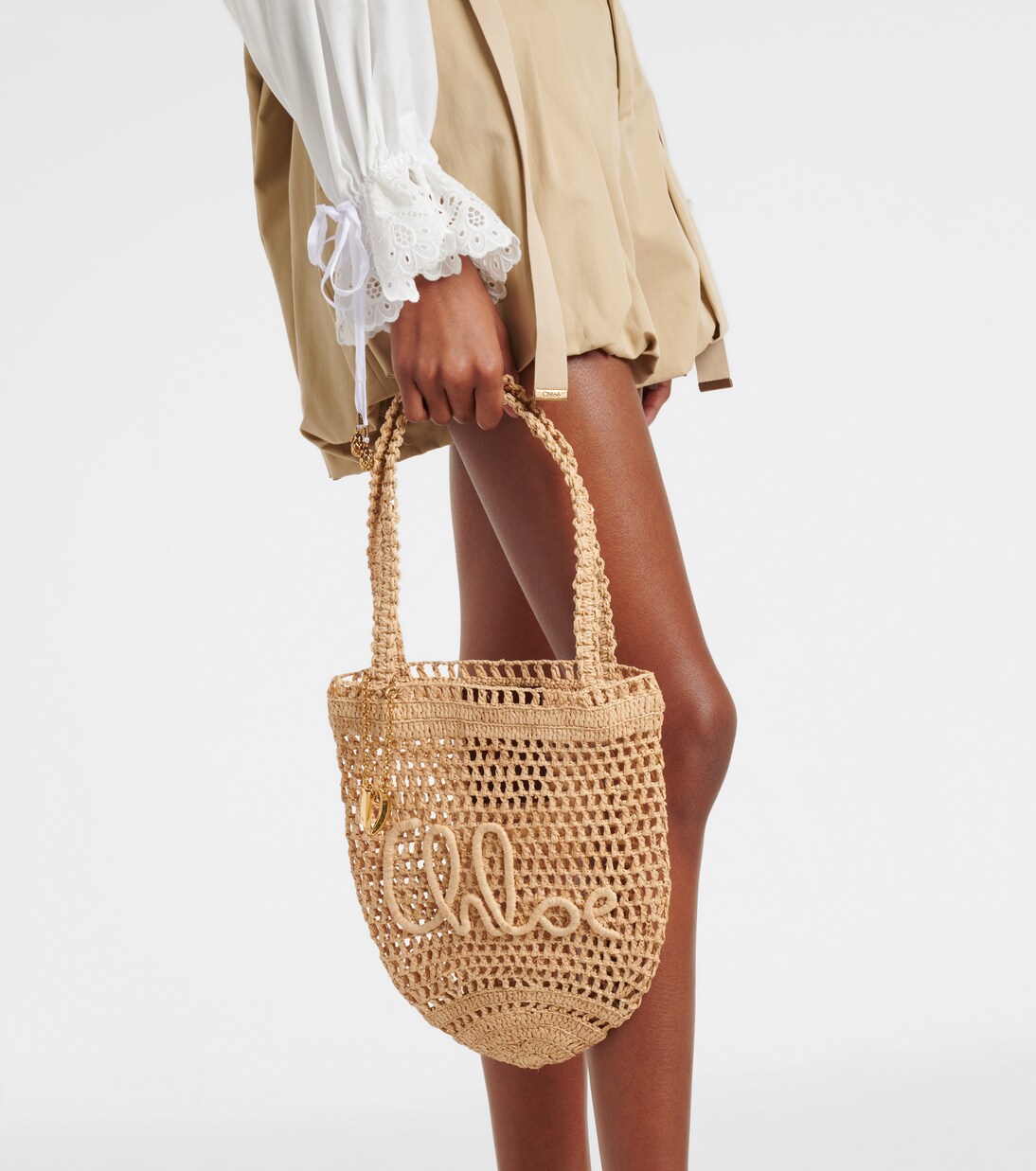 Tote Bag Summer Banana Small aus Raffiabast | Chloé