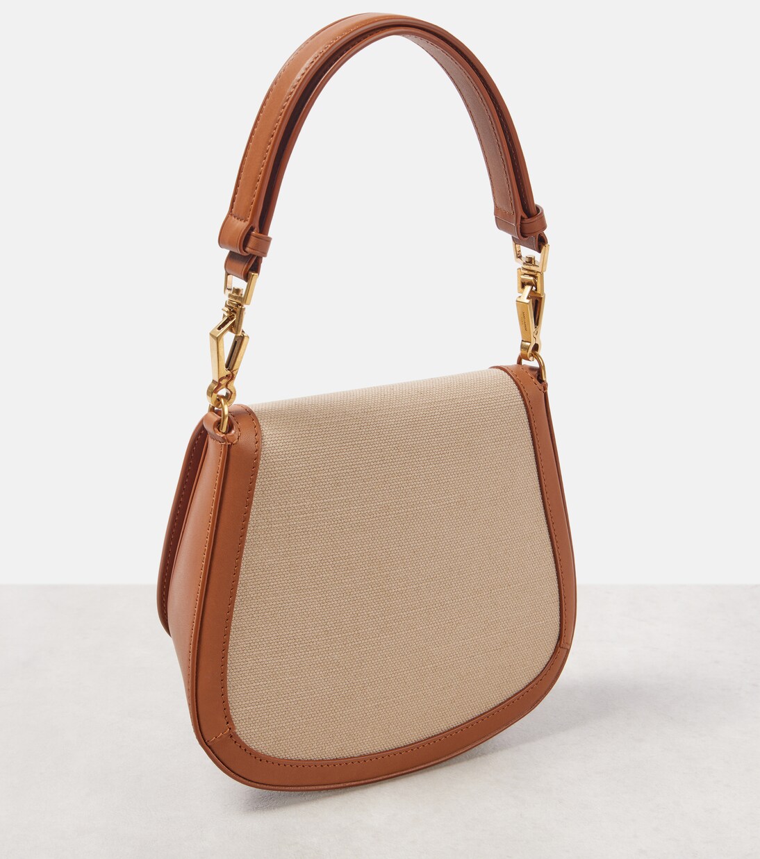 Bolso al hombro Voltaire de lona y piel | Saint Laurent