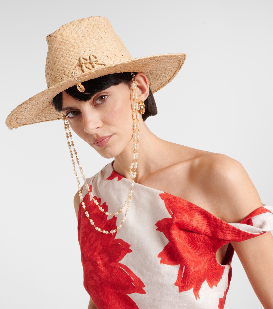 Fedora en paille à logo et perles fantaisie | Ruslan Baginskiy