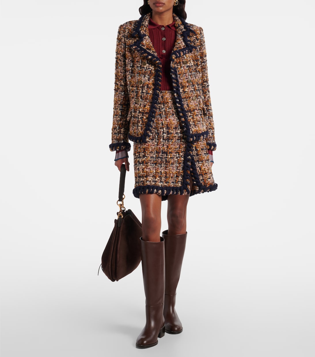 Minifalda de tweed en mezcla de lana | Etro