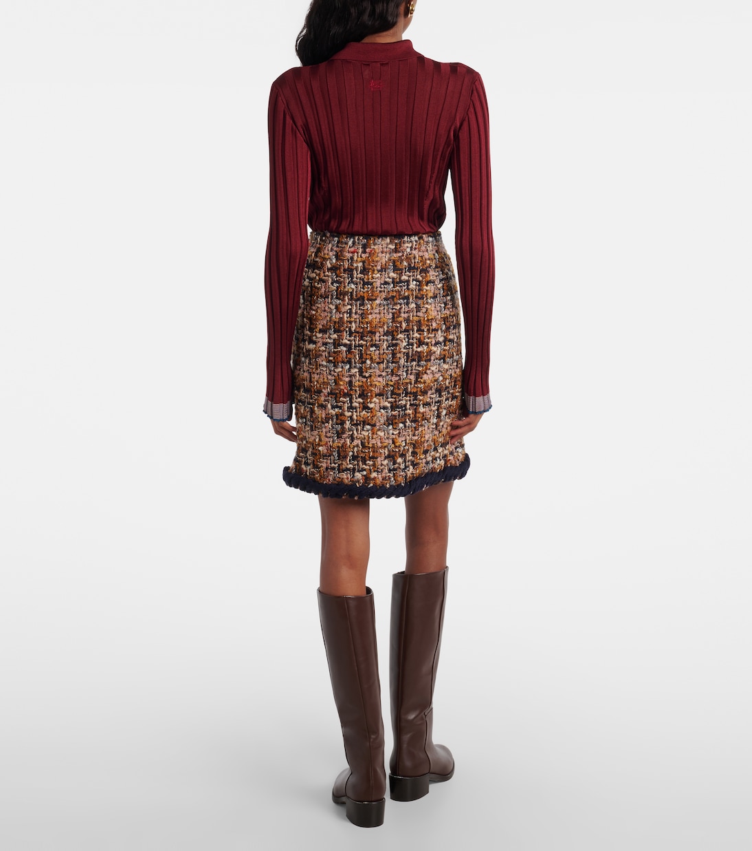 Minifalda de tweed en mezcla de lana | Etro