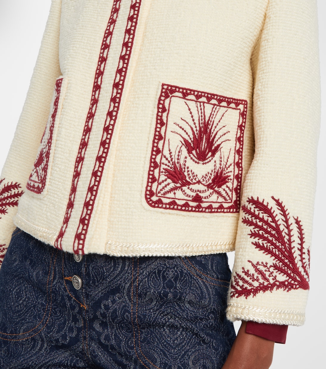 Giacca in lana bouclé con ricamo | Etro