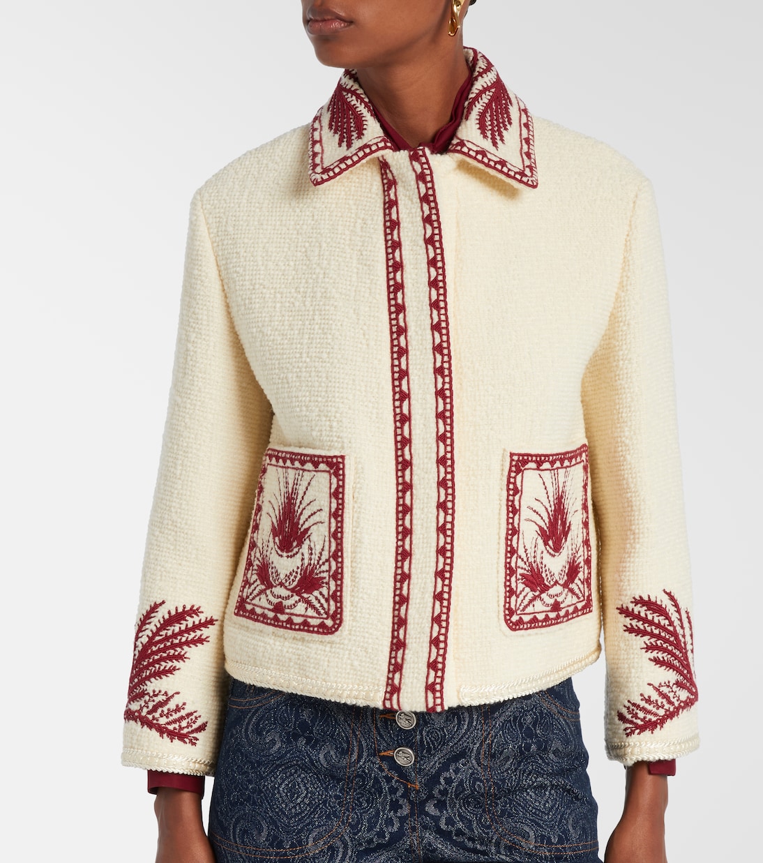 Giacca in lana bouclé con ricamo | Etro