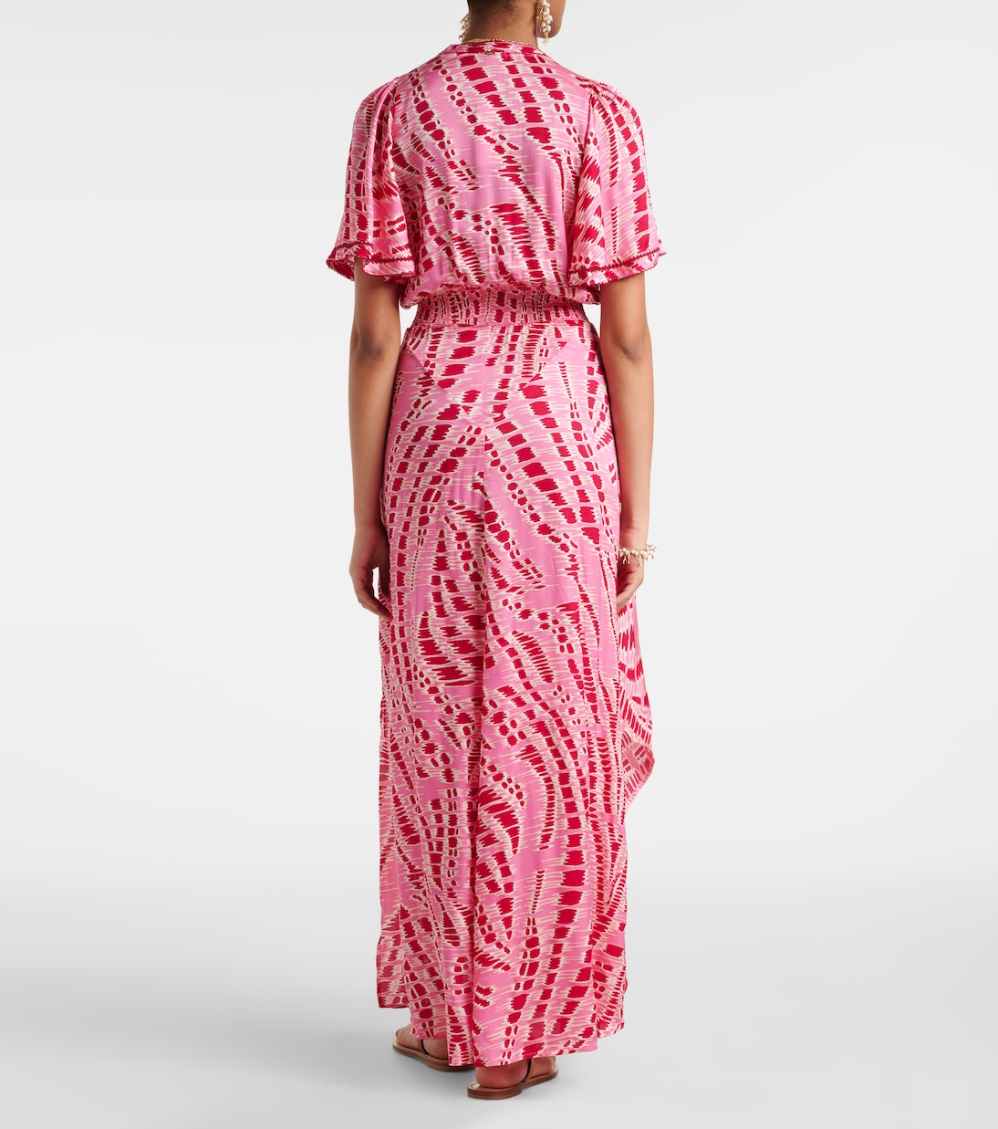 Robe midi Mabelle imprimée en satin | Poupette St Barth