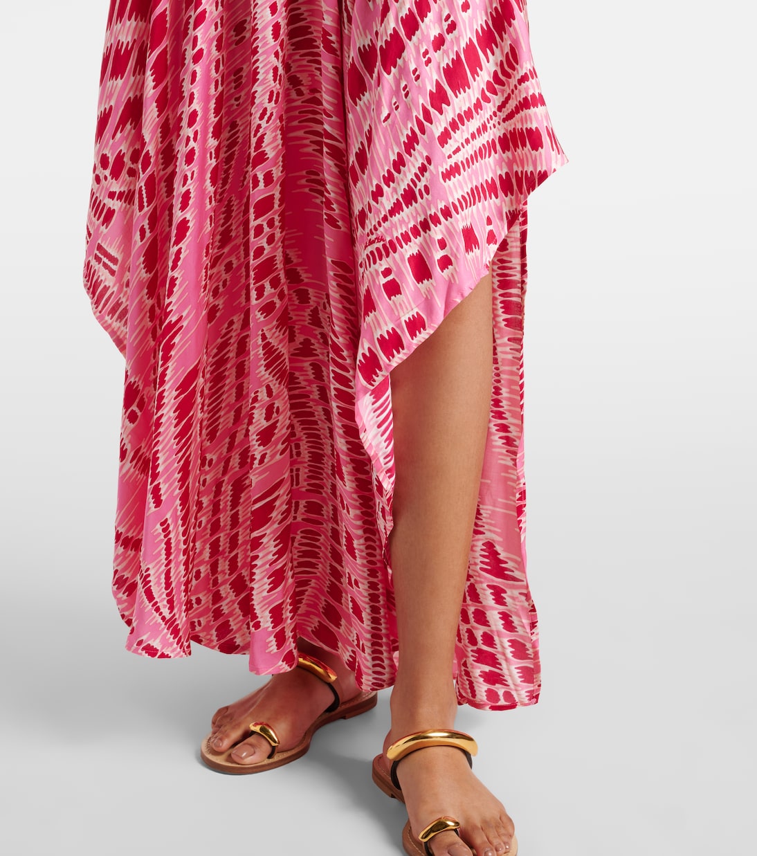 Robe midi Mabelle imprimée en satin | Poupette St Barth