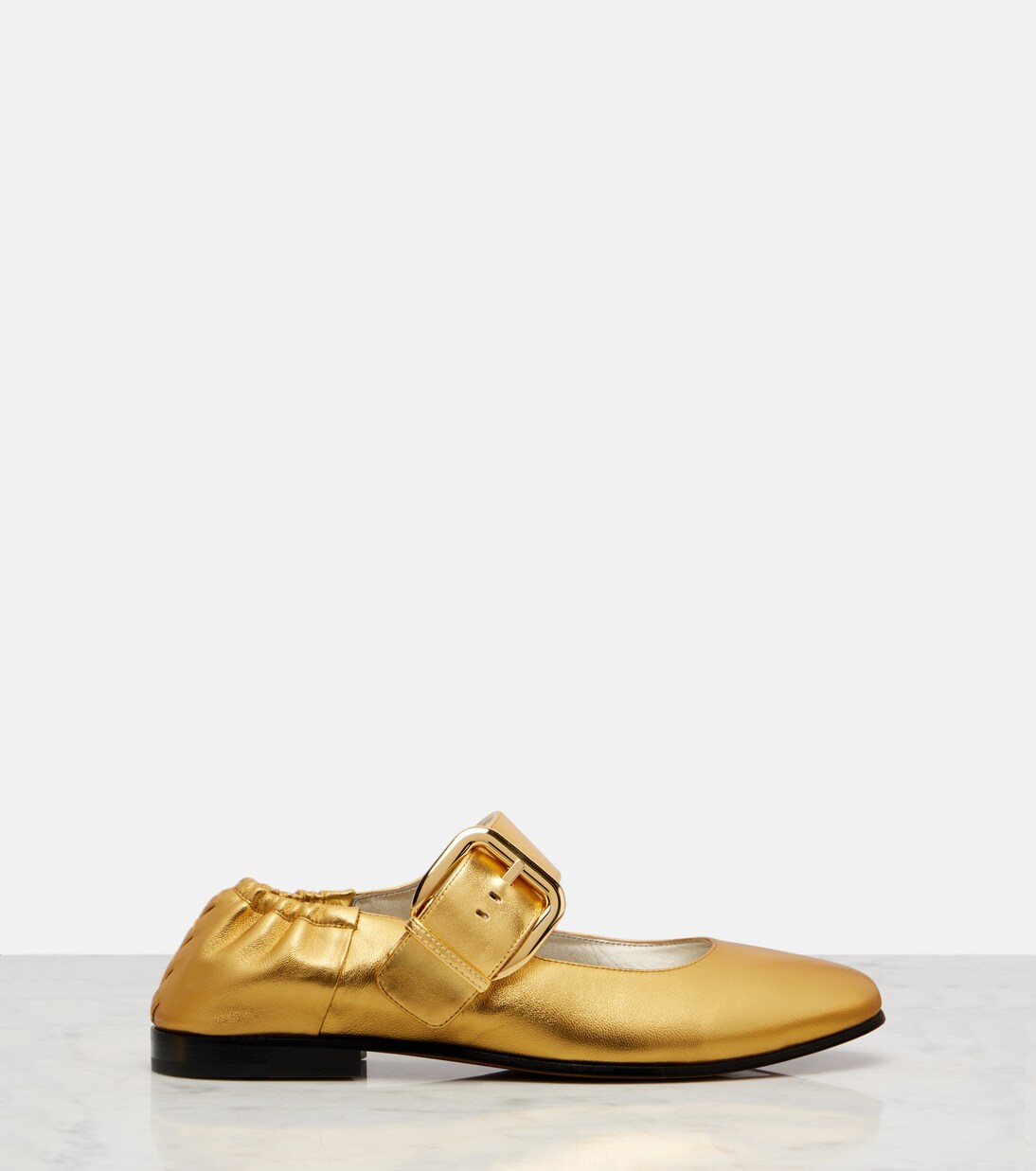 Ballerines Mary Jane Amy en cuir métallisé | Bottega Veneta