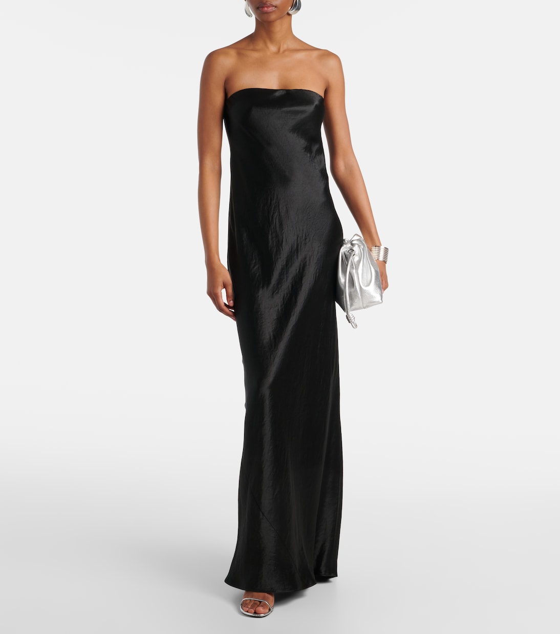 Robe longue bustier en satin | Vince