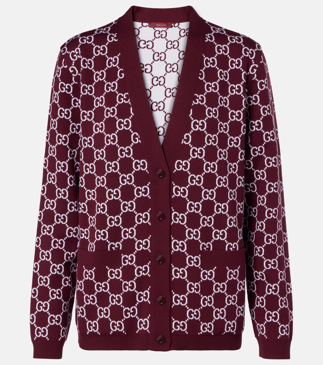 GG reversible wool-blend jacquard cardigan | Gucci