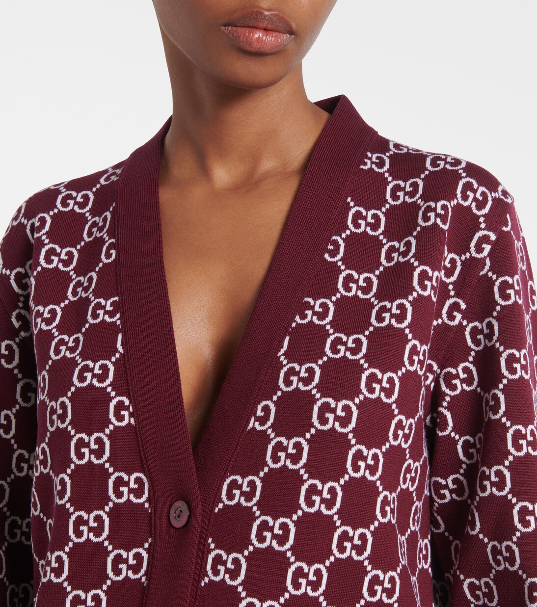 GG reversible wool-blend jacquard cardigan | Gucci