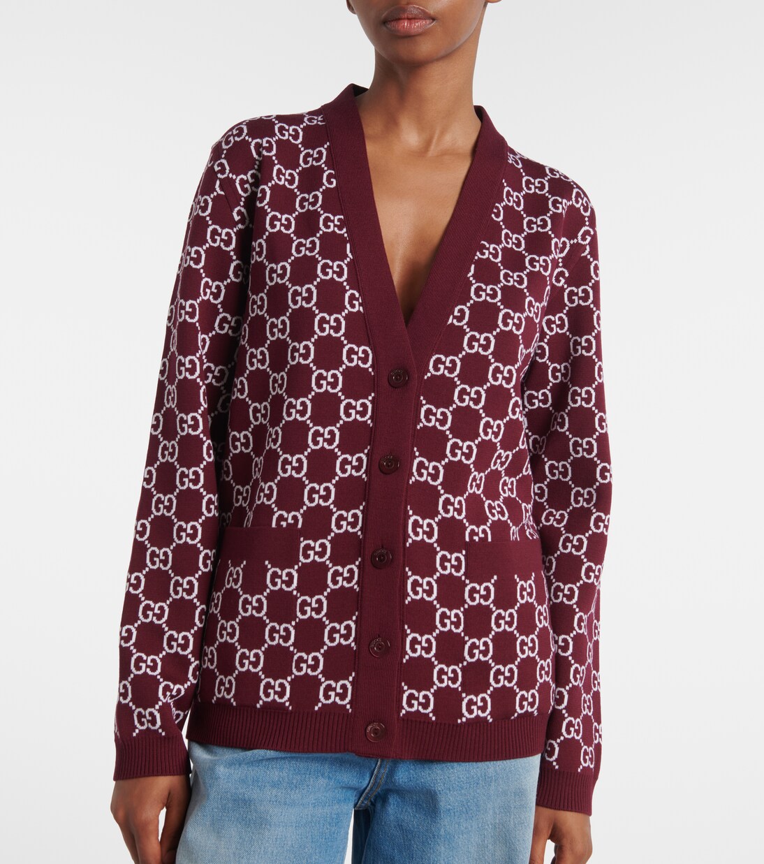 GG reversible wool-blend jacquard cardigan | Gucci