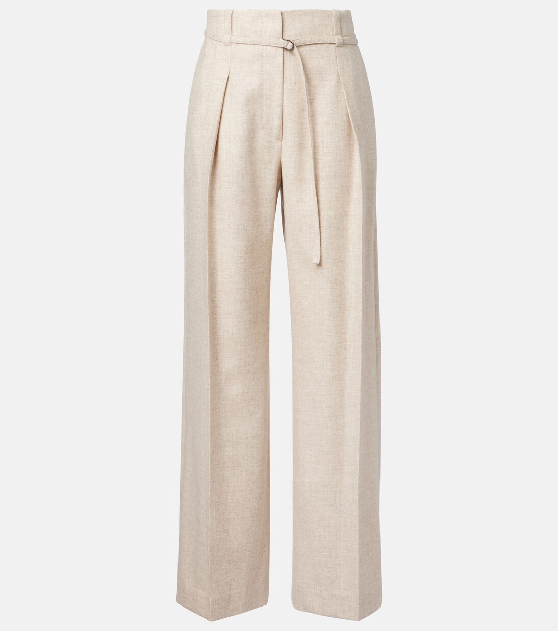 Belted wool and cashmere wide-leg pants | Brunello Cucinelli