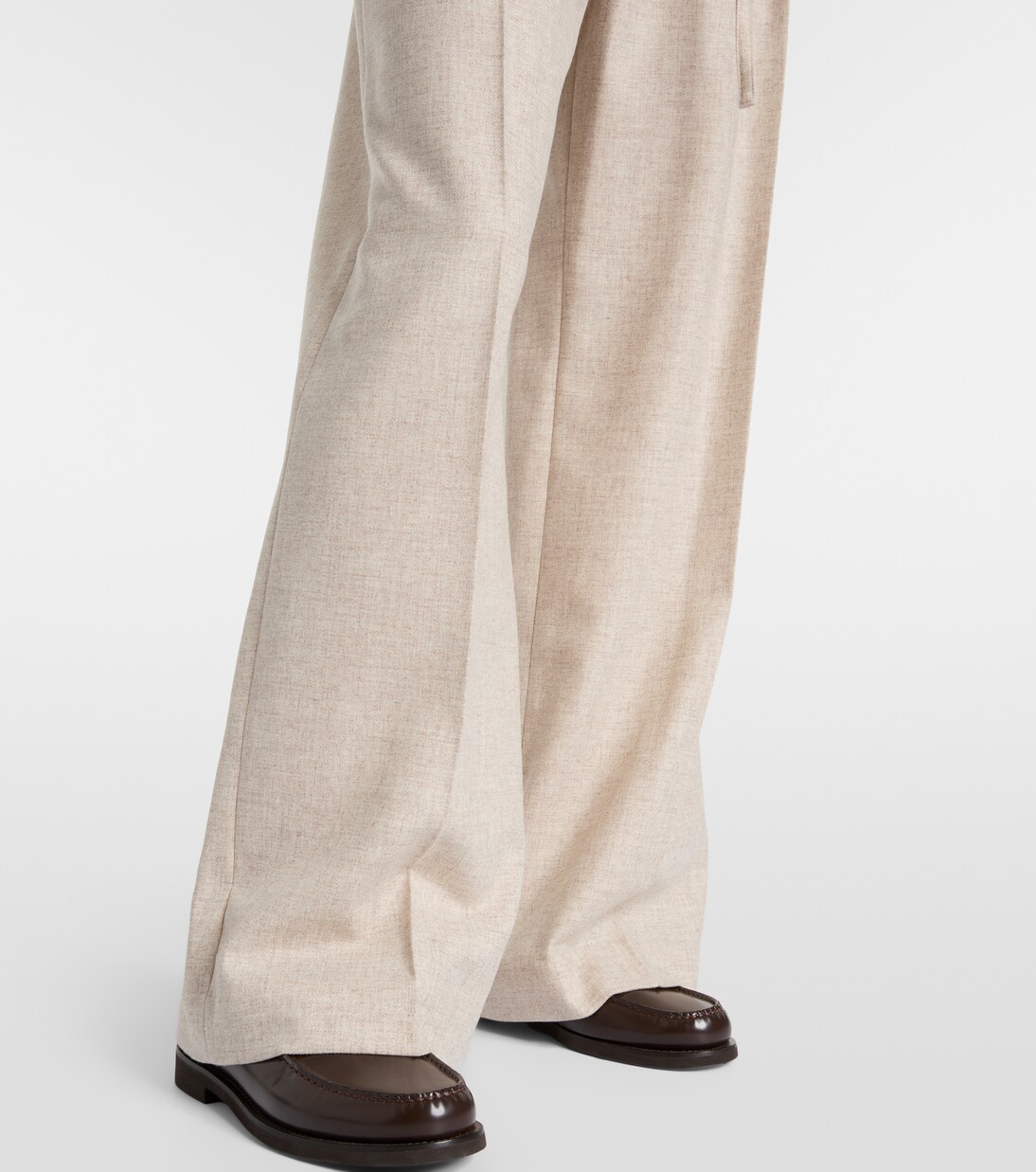 Belted wool and cashmere wide-leg pants | Brunello Cucinelli