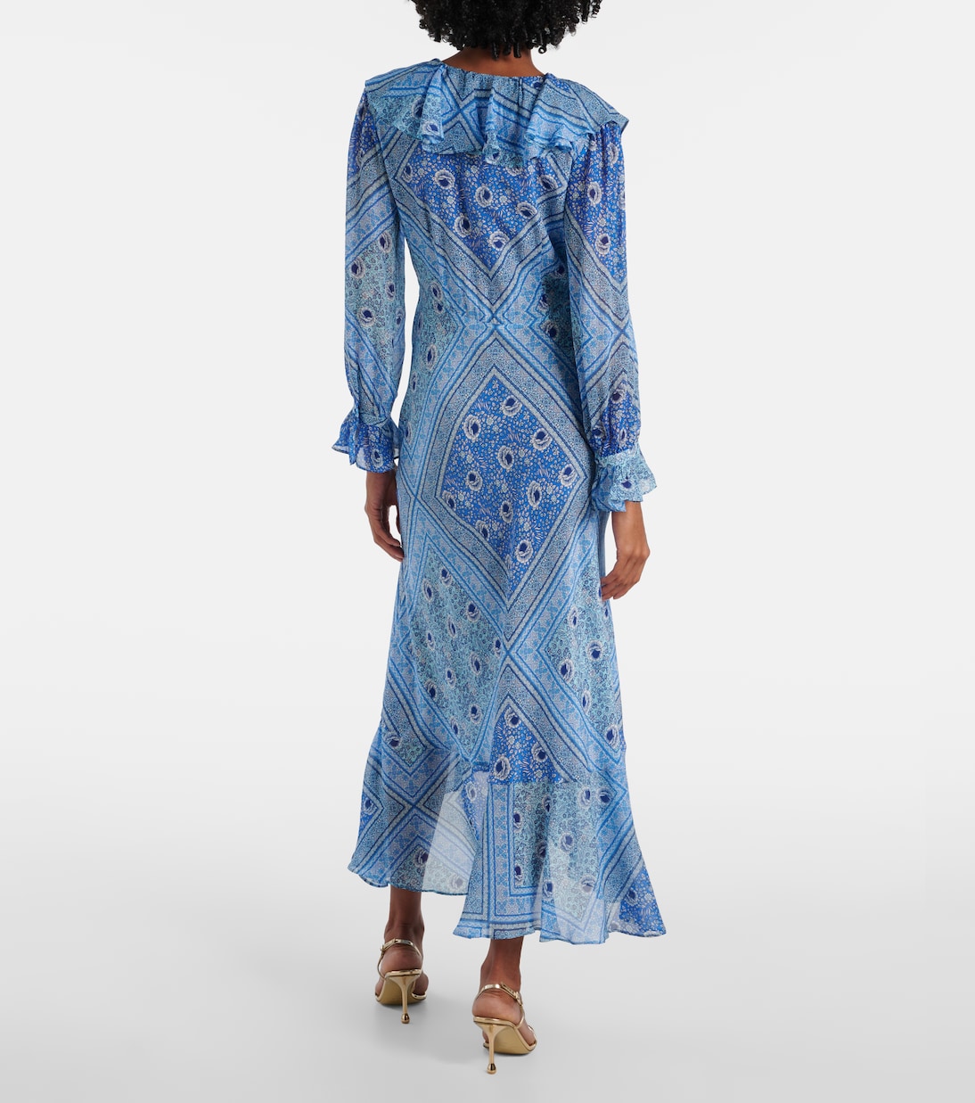 Abito lungo Gracye in seta con volant | Rixo