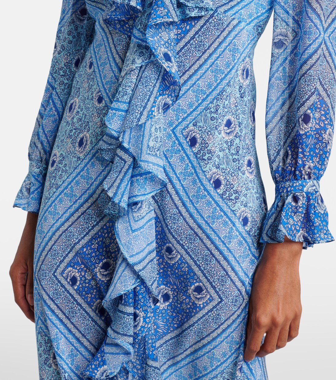 Abito lungo Gracye in seta con volant | Rixo