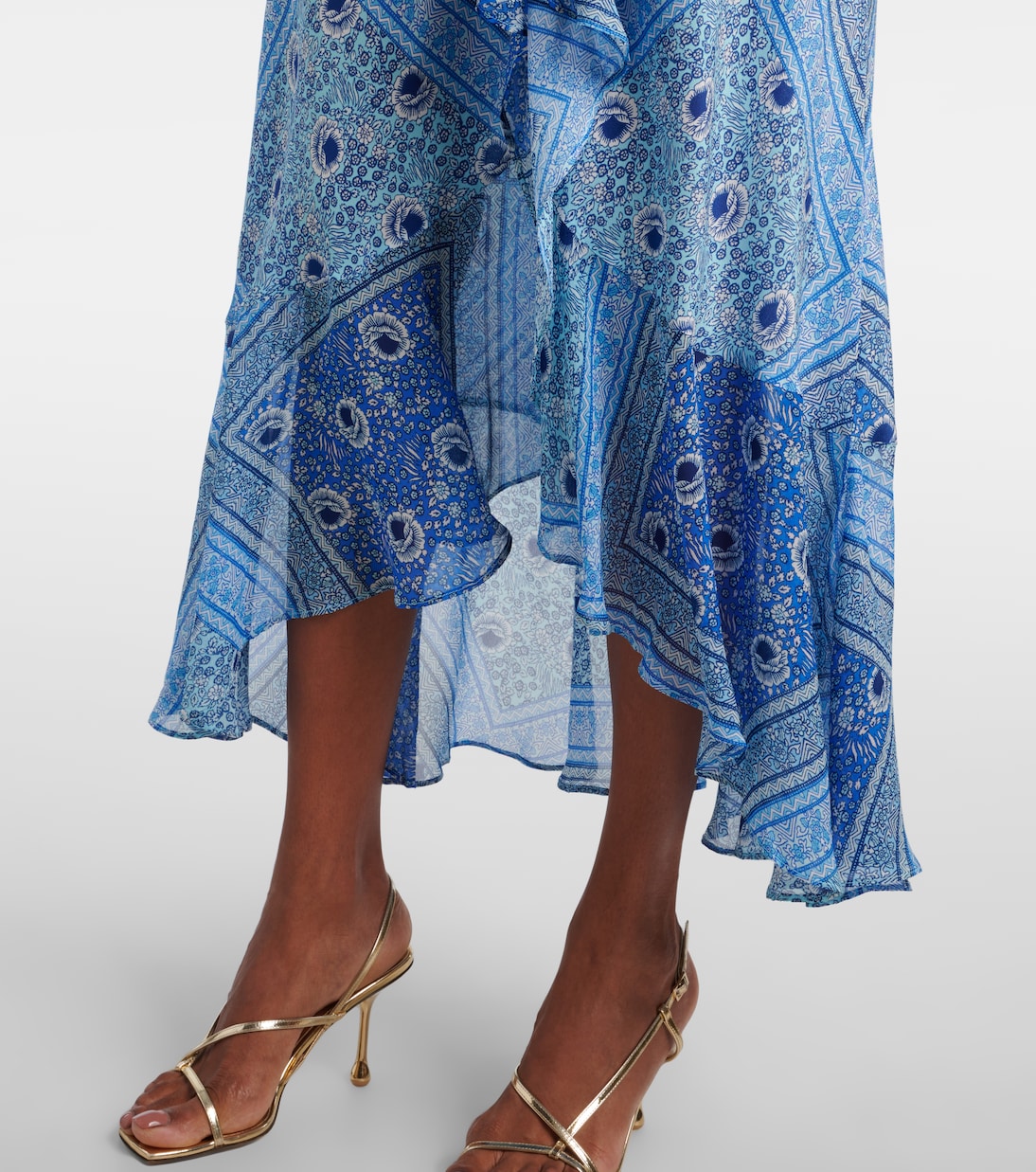 Abito lungo Gracye in seta con volant | Rixo