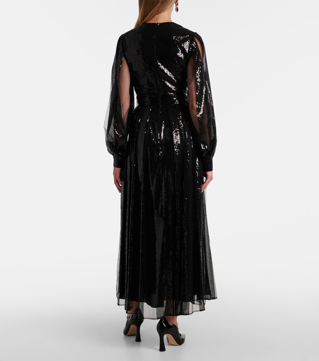 Sequined tulle maxi dress | Elie Saab