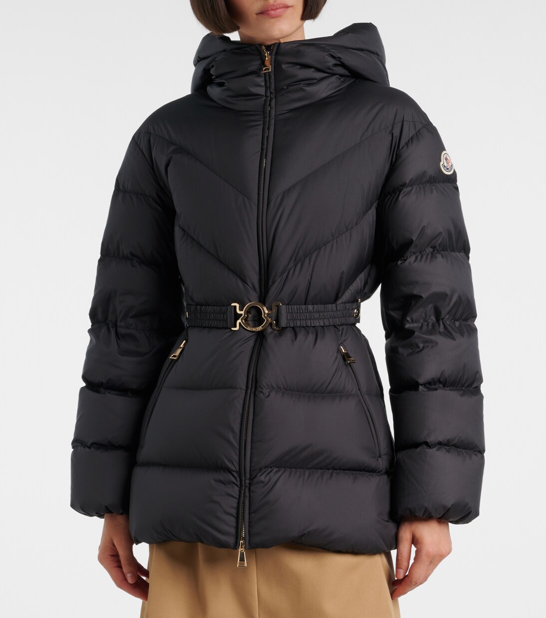 Brosse belted hooded down jacket | Moncler