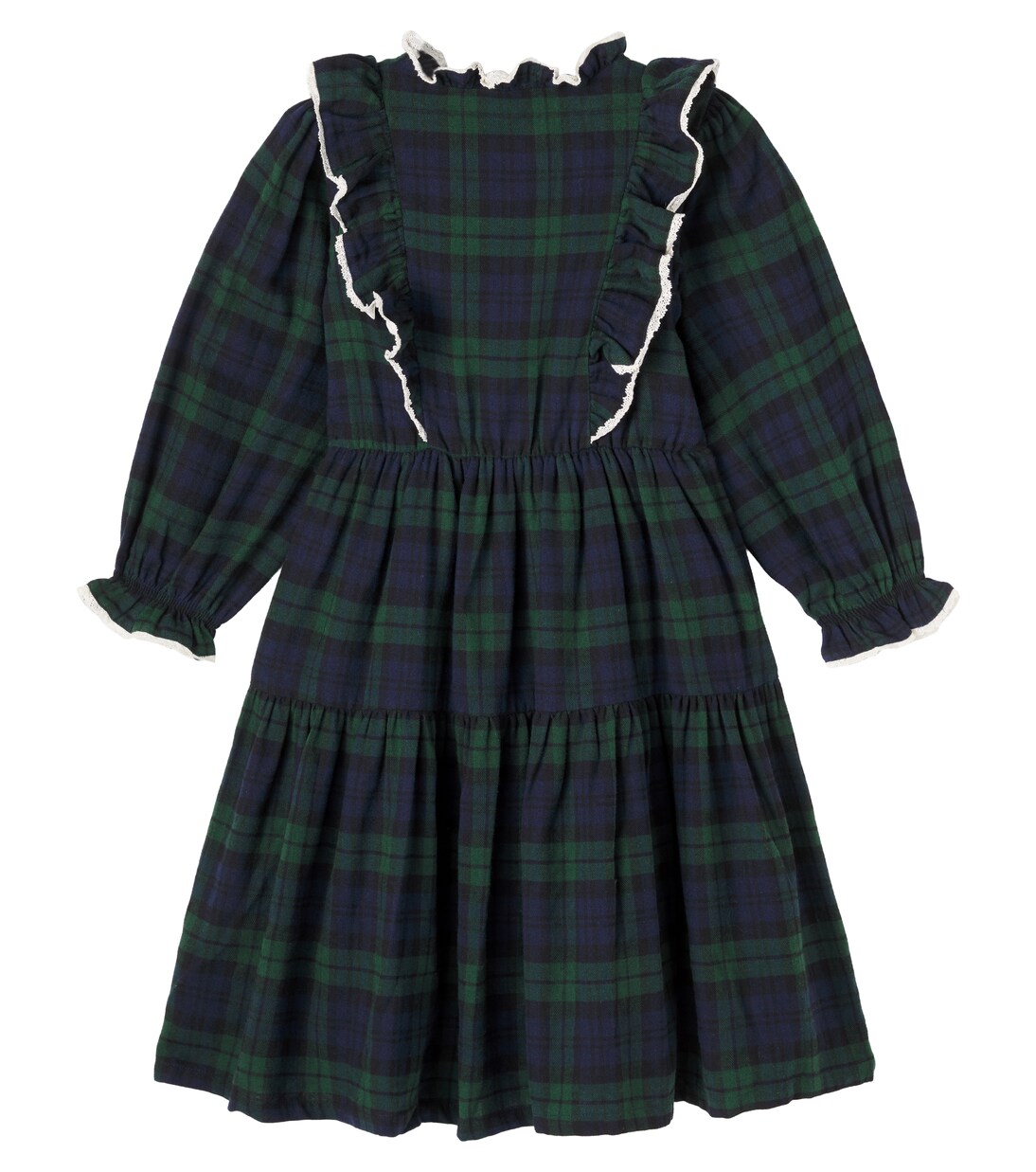 Bella checked ruffled cotton dress | C'era Una Volta