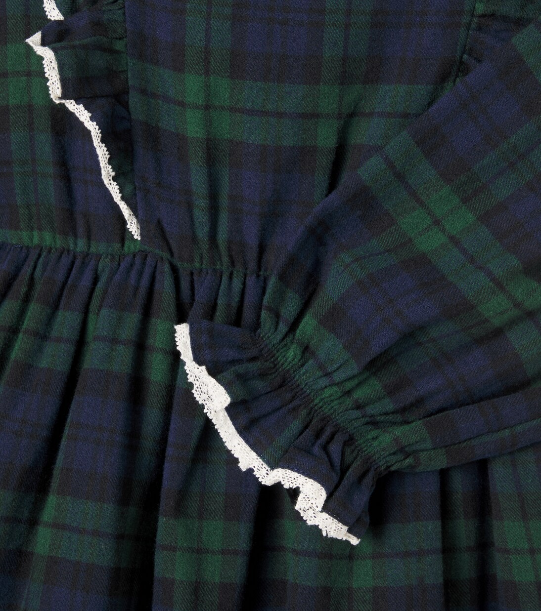 Bella checked ruffled cotton dress | C'era Una Volta