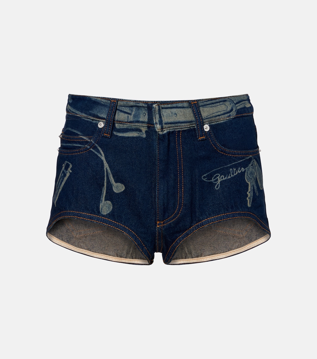 Trompe-l'œil denim shorts | Jean Paul Gaultier