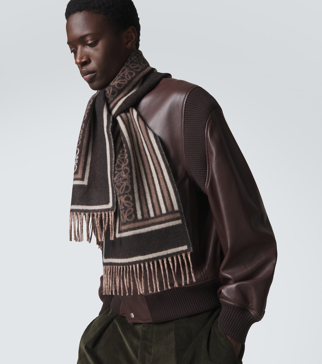 Anagram wool and cashmere jacquard scarf | Loewe