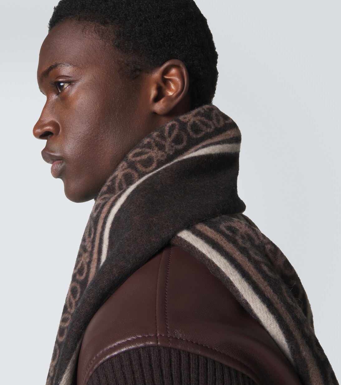 Anagram wool and cashmere jacquard scarf | Loewe