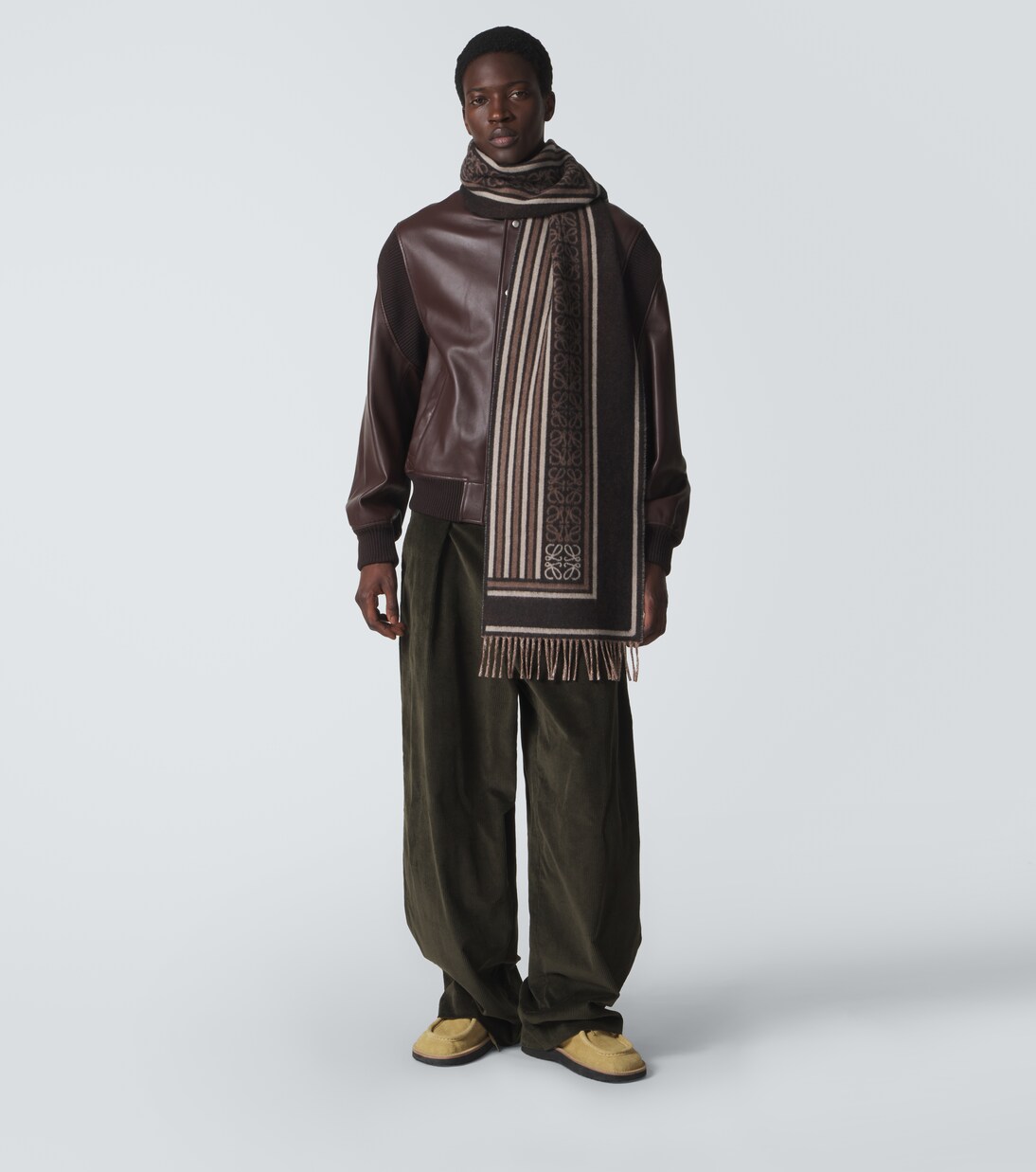 Anagram wool and cashmere jacquard scarf | Loewe