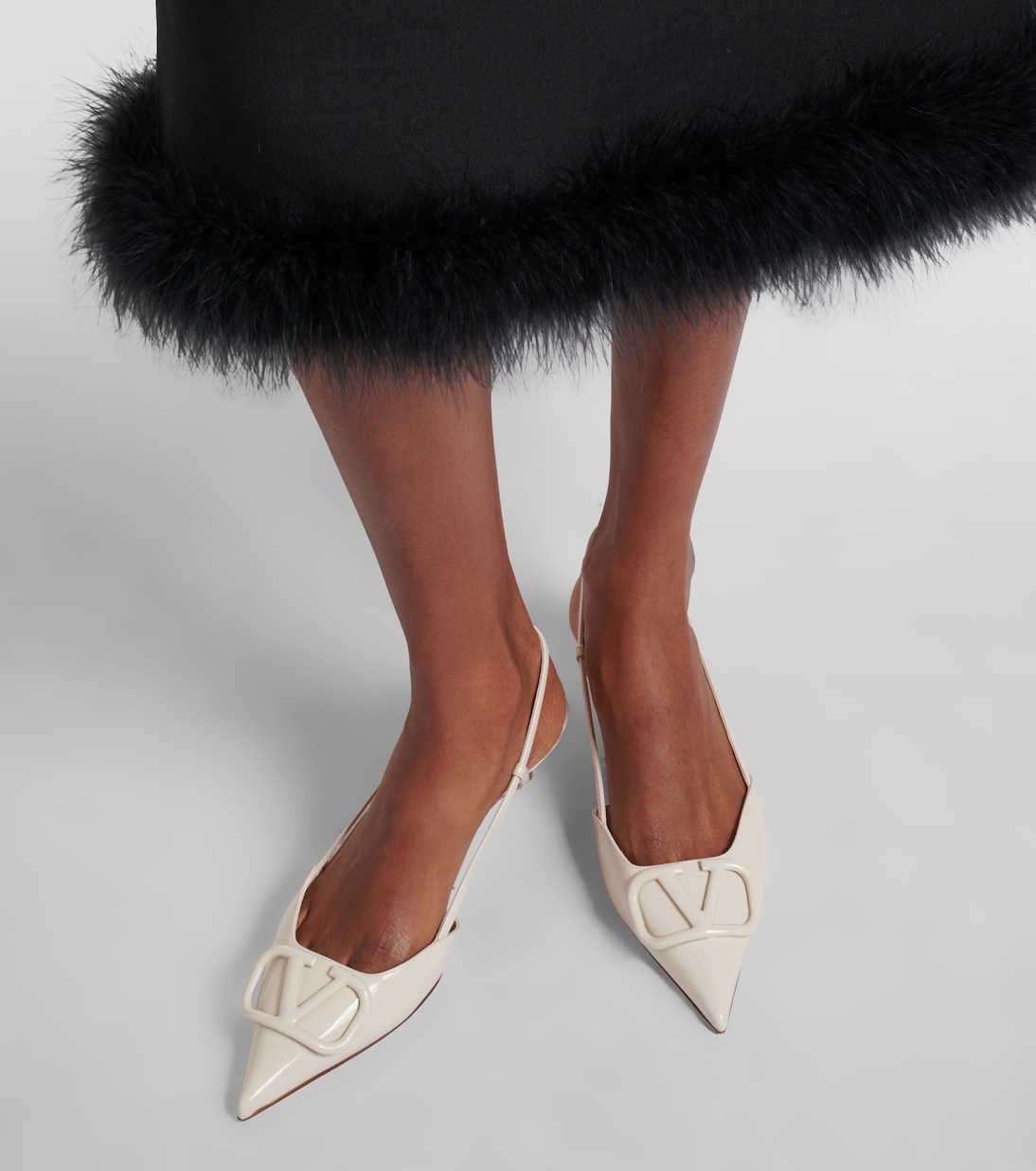 VLogo 40 patent leather slingback pumps | Valentino Garavani