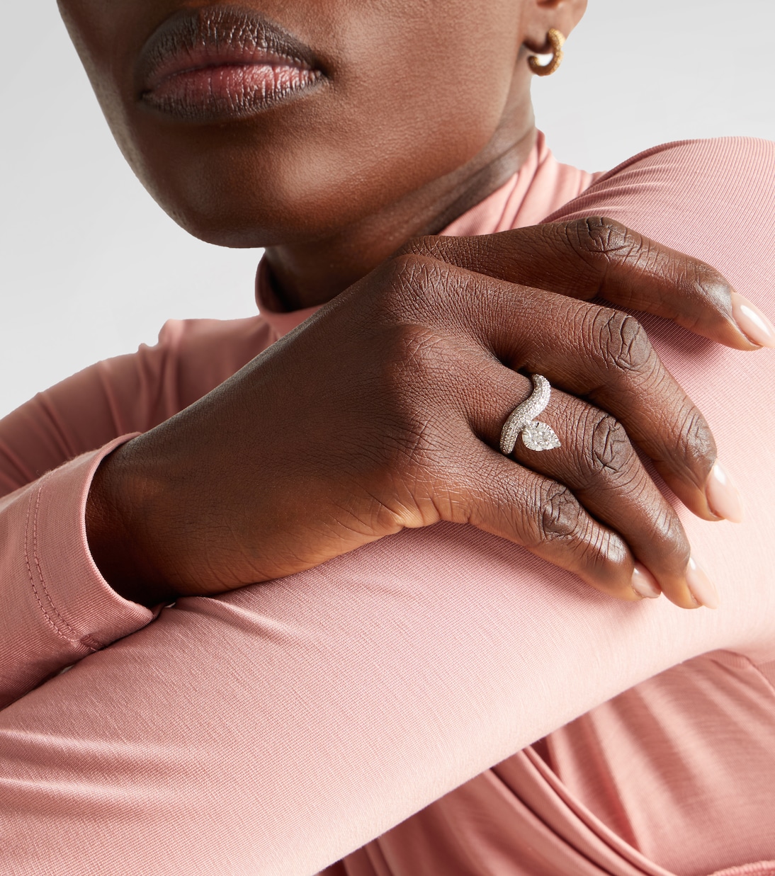 Wave Alliance 18kt white gold ring with diamonds | Persée