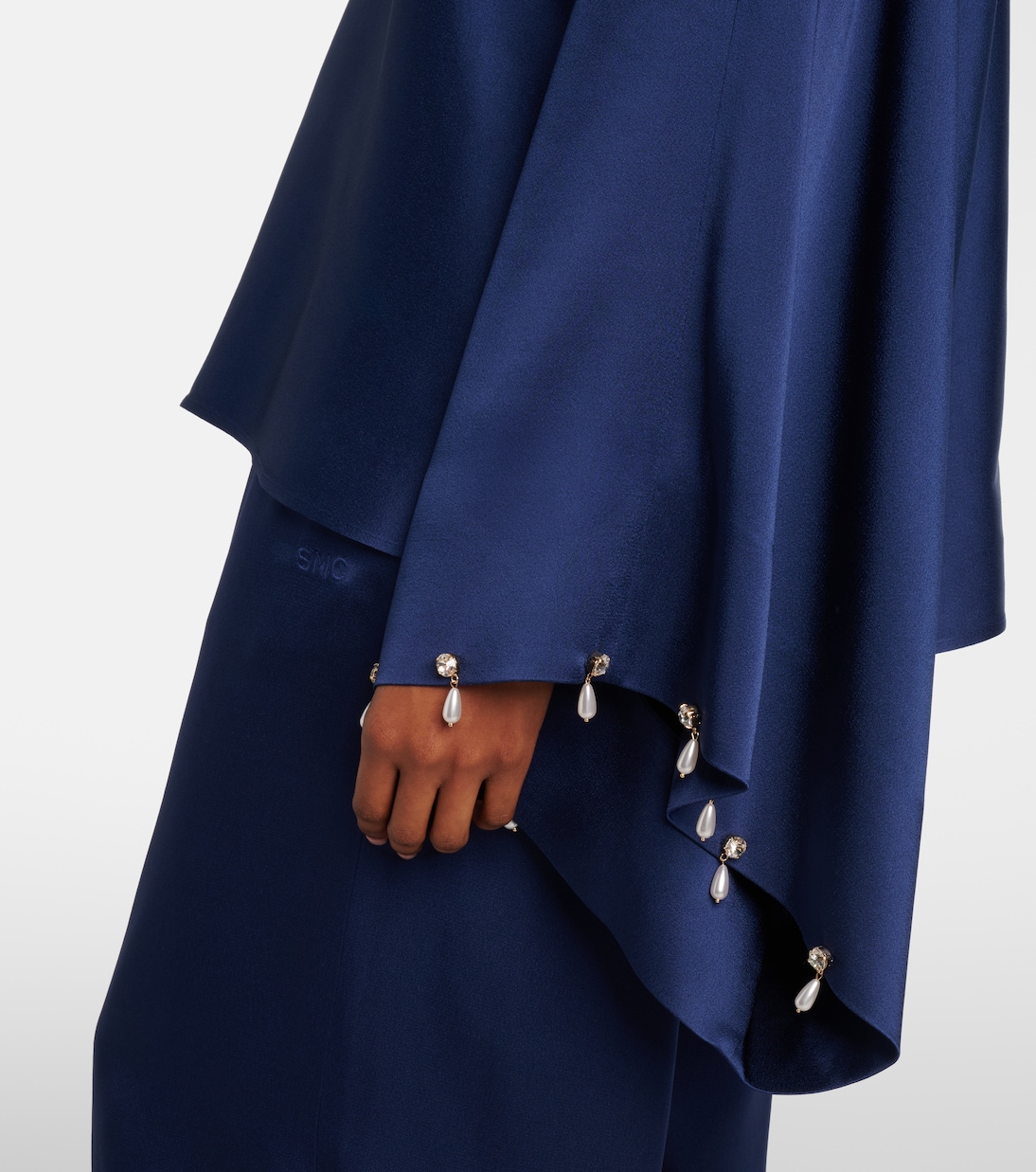 Faux pearl-embellished satin top | Stella McCartney