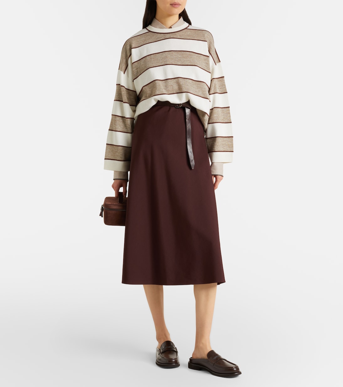 Pull rayé en laine, cachemire et soie | Brunello Cucinelli