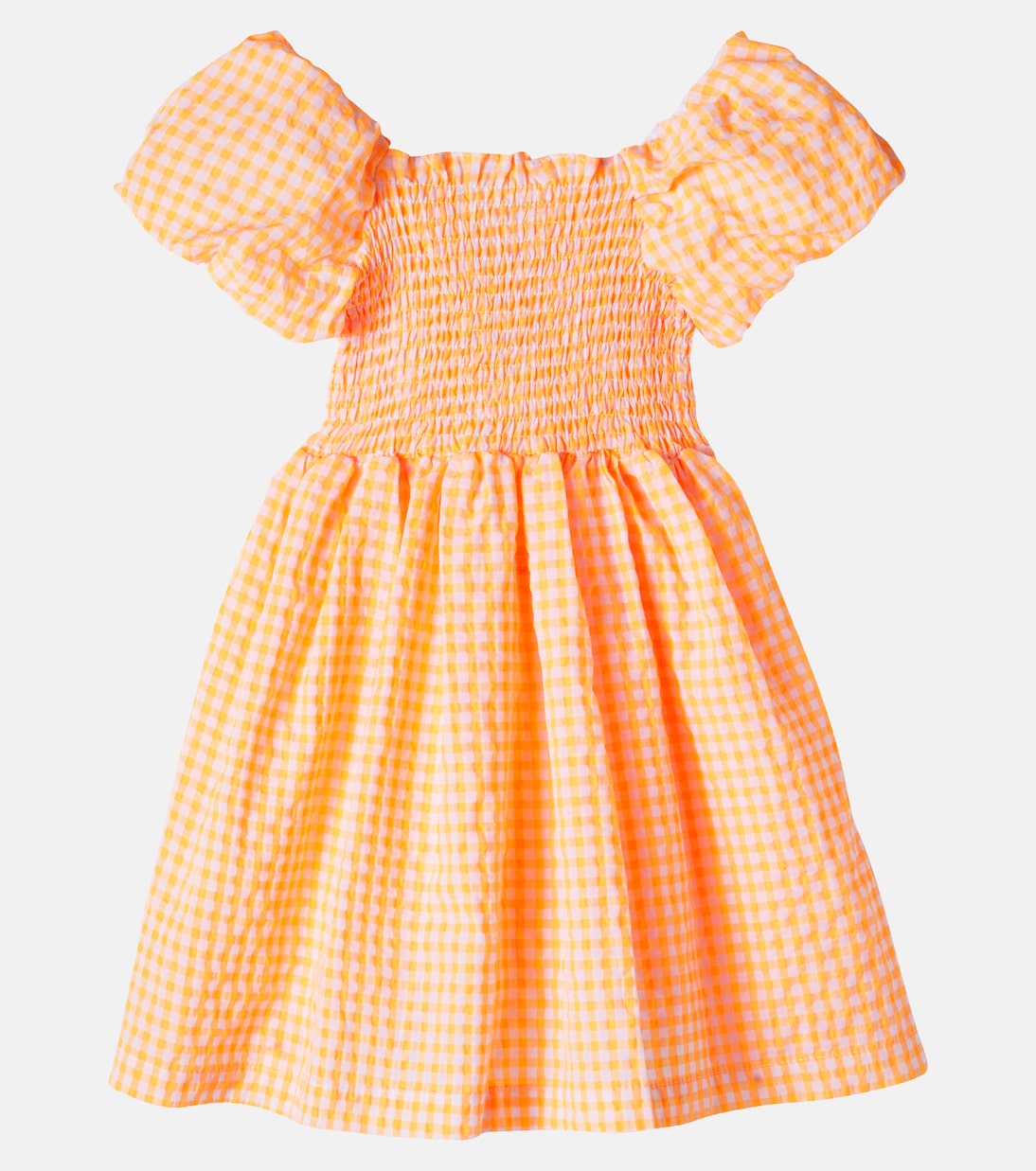 Cherisla gingham cotton-blend seersucker dress  | Molo