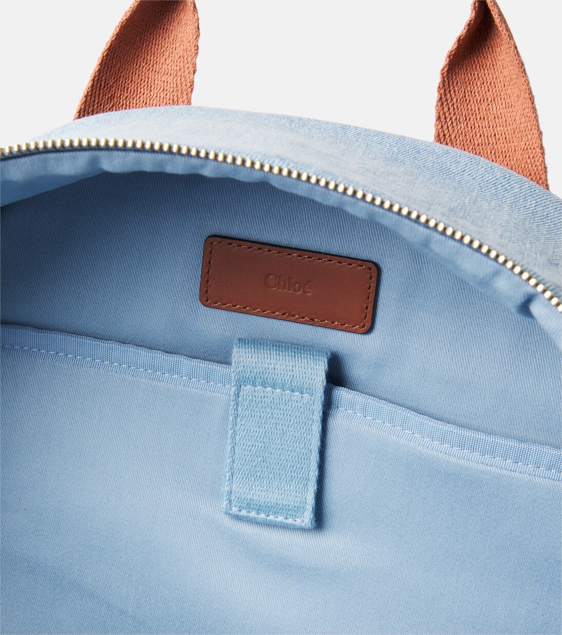 Rucksack aus Denim mit Leder | Chloé Kids