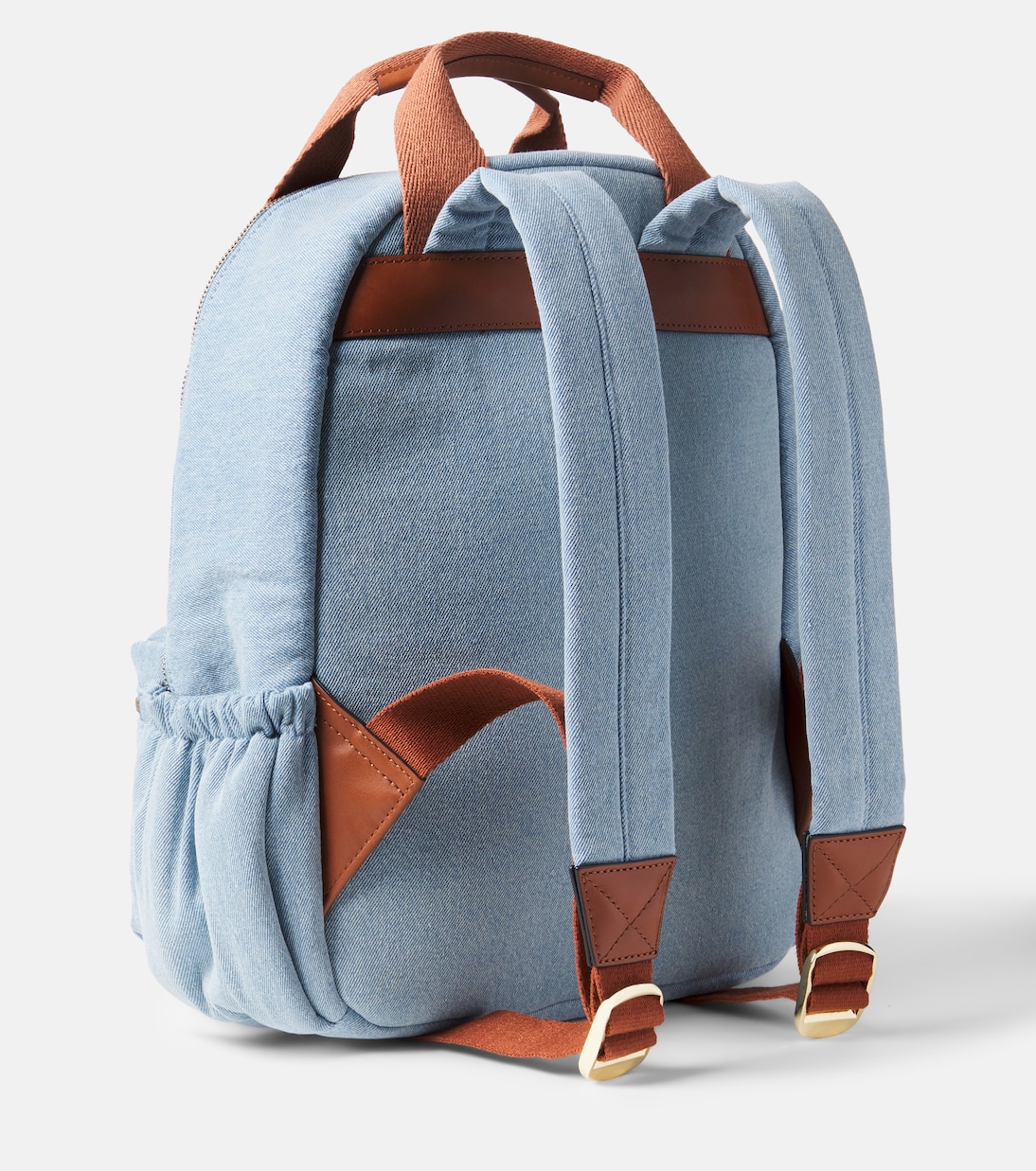 Rucksack aus Denim mit Leder | Chloé Kids