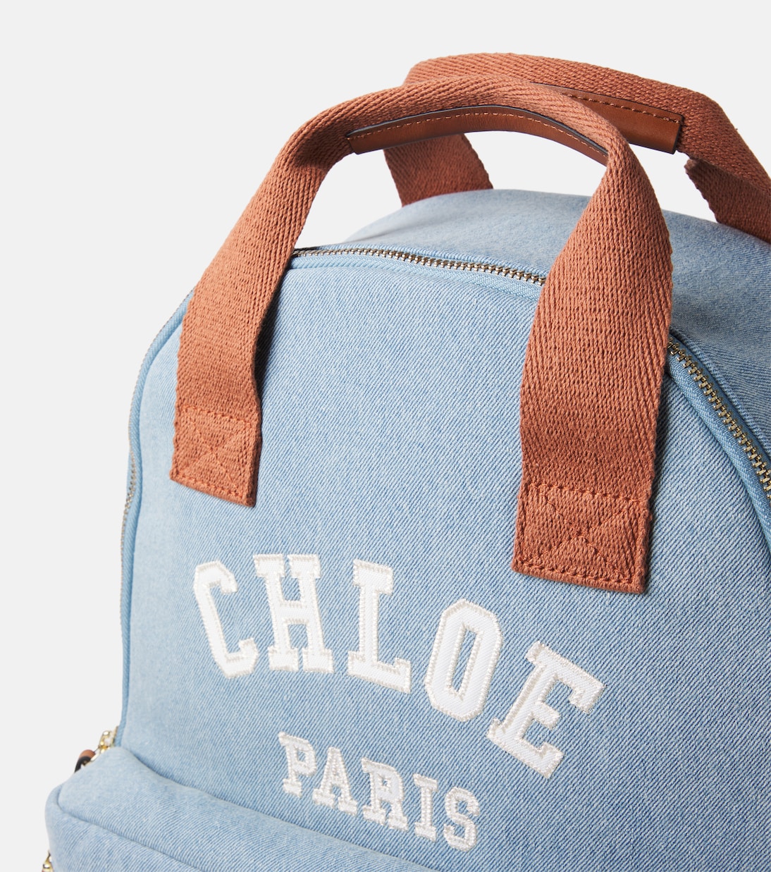 Rucksack aus Denim mit Leder | Chloé Kids