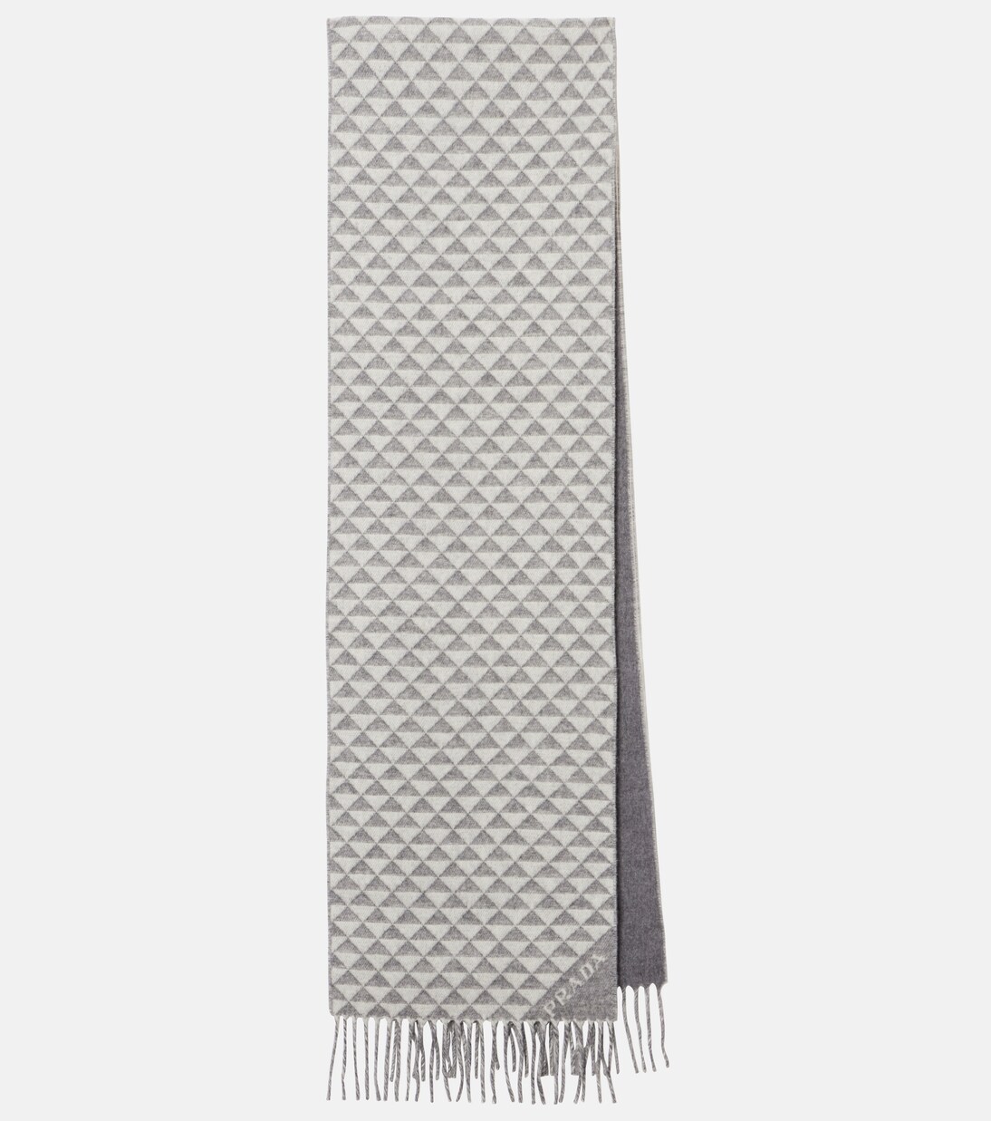 Logo wool and cashmere jacquard scarf | Prada