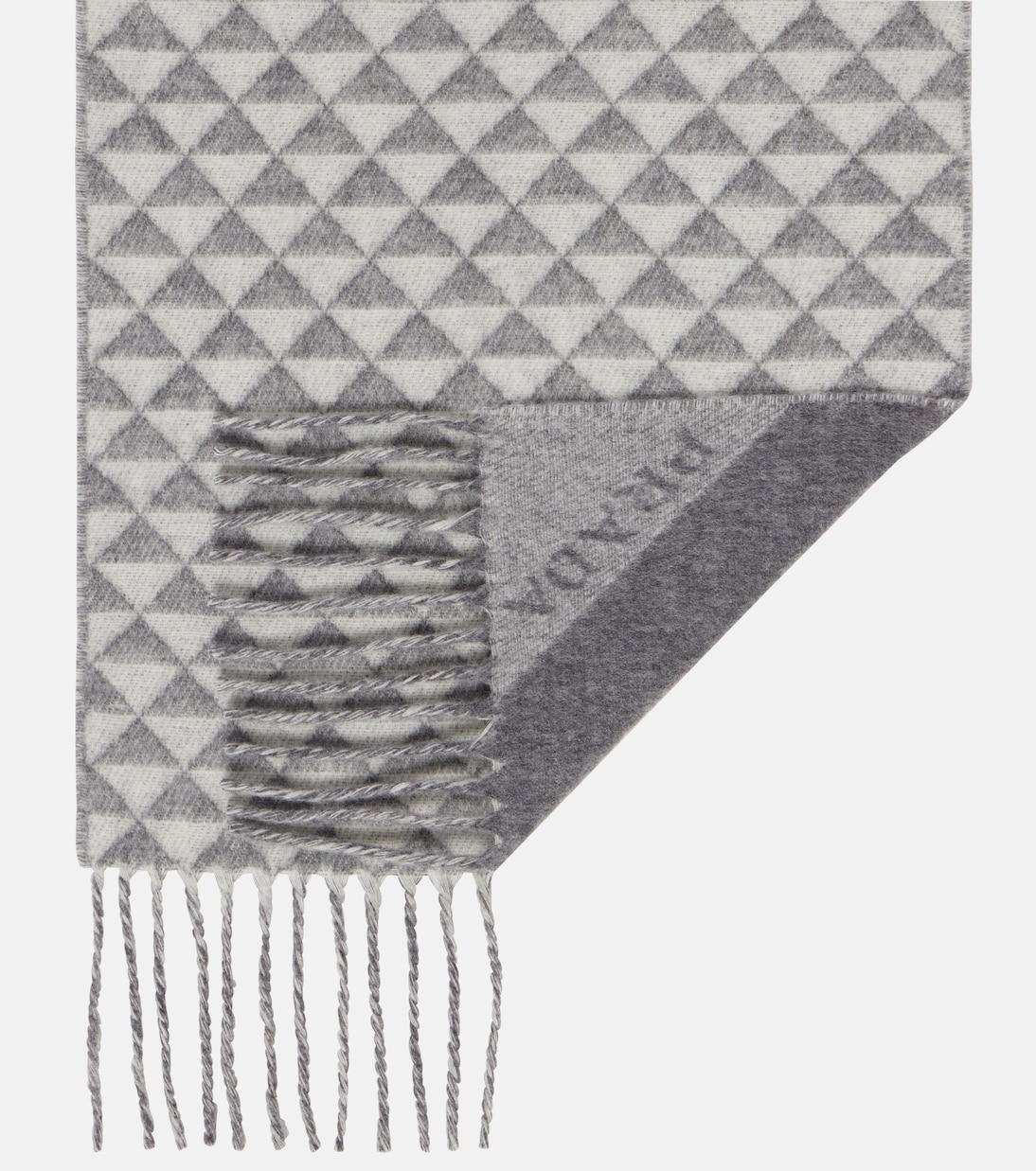 Logo wool and cashmere jacquard scarf | Prada