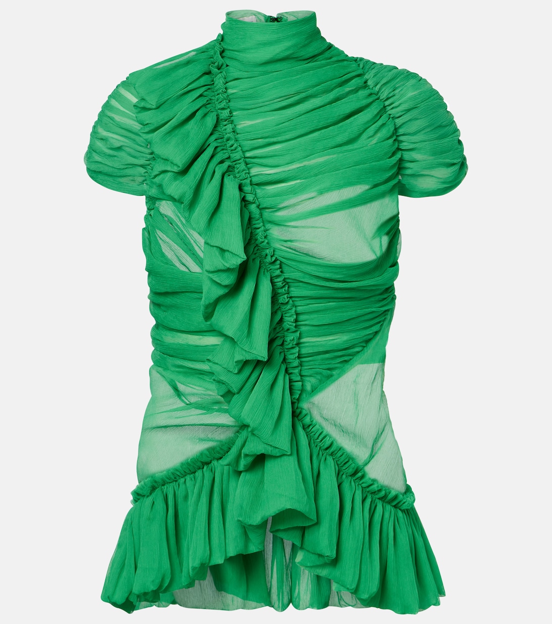 Ruffled silk top | Dries Van Noten