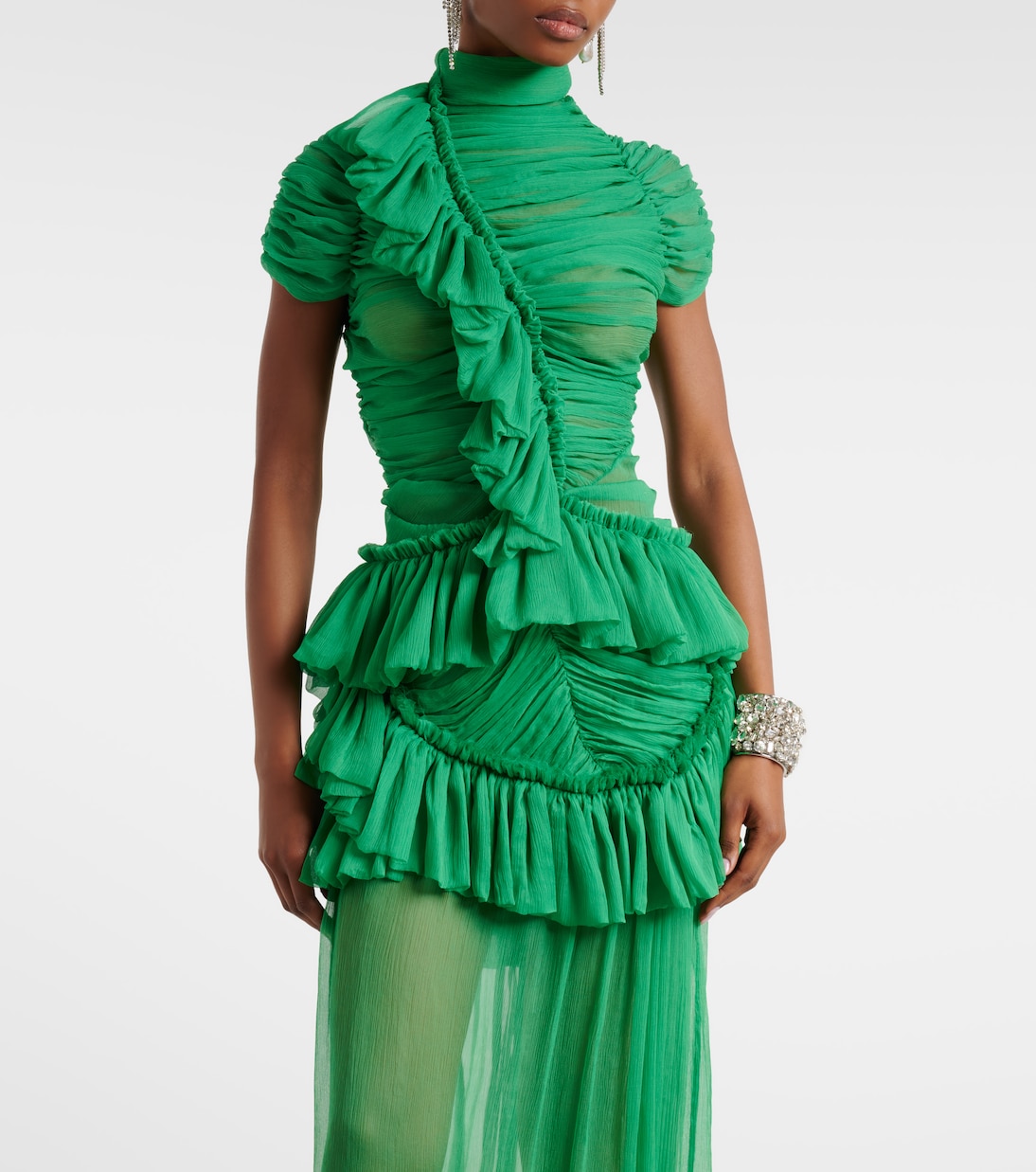 Ruffled silk top | Dries Van Noten