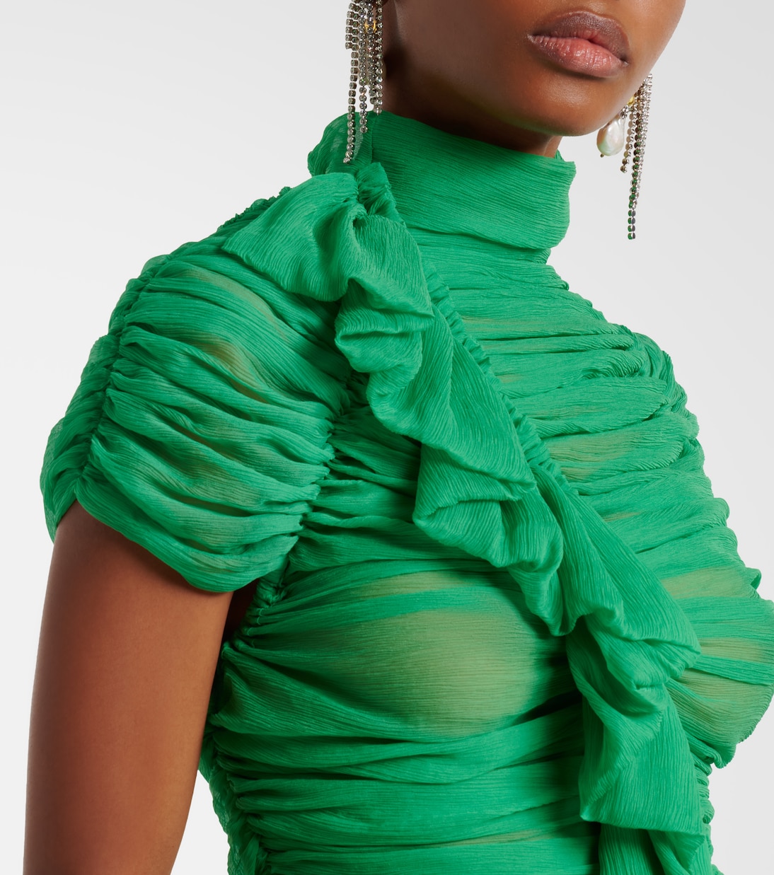 Ruffled silk top | Dries Van Noten