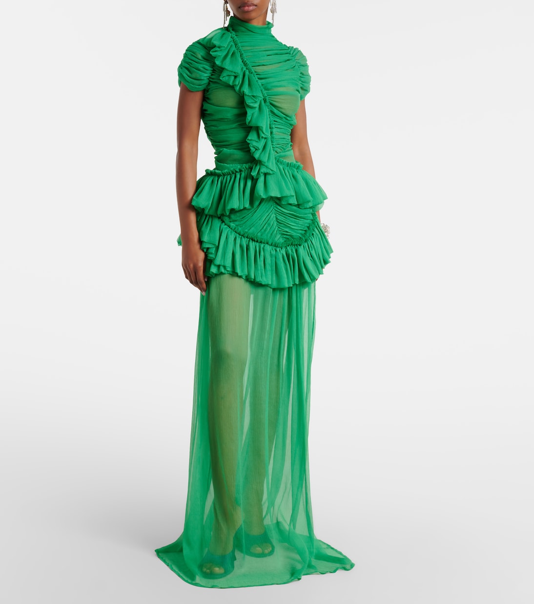 Ruffled silk top | Dries Van Noten