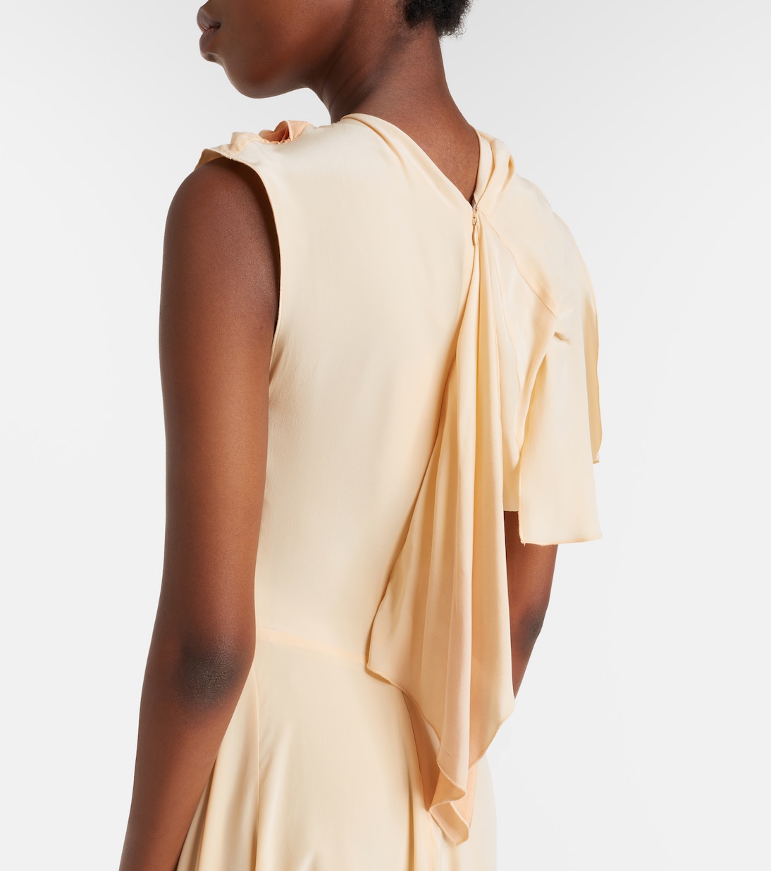 Asymmetric smocked silk cocktail dress | Victoria Beckham