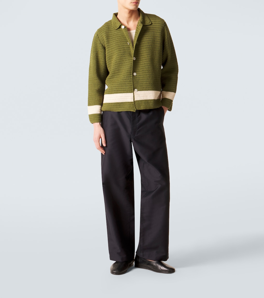 Marsh crochet cotton shirt | Bode