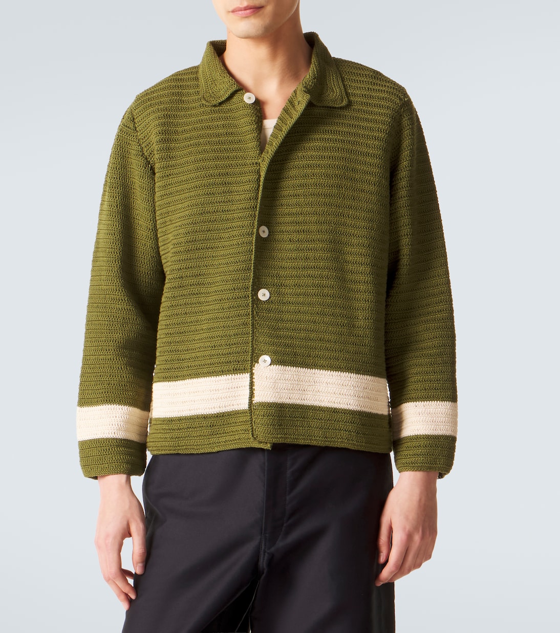 Marsh crochet cotton shirt | Bode