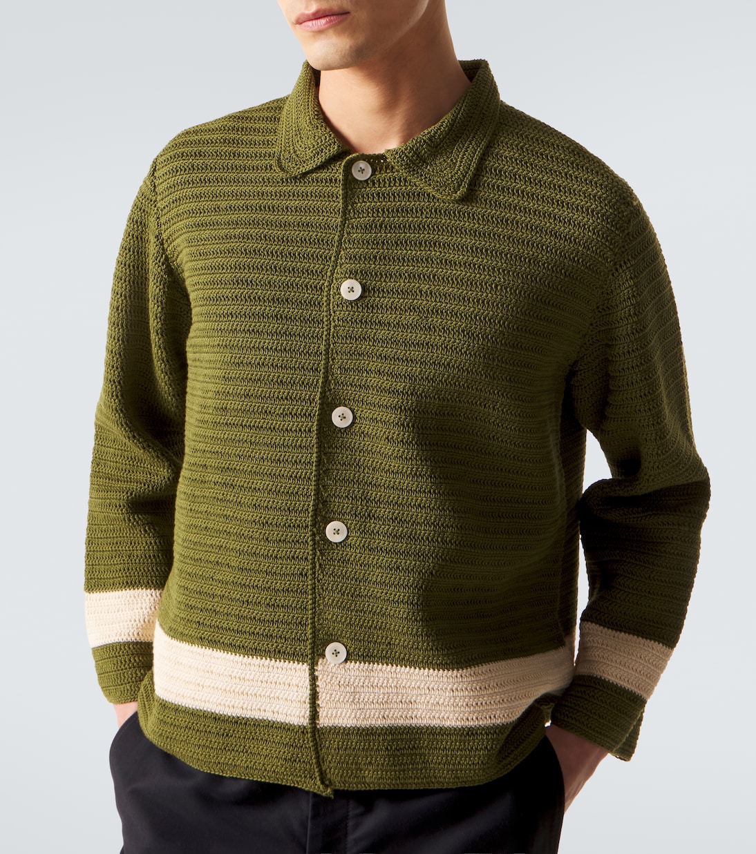 Marsh crochet cotton shirt | Bode