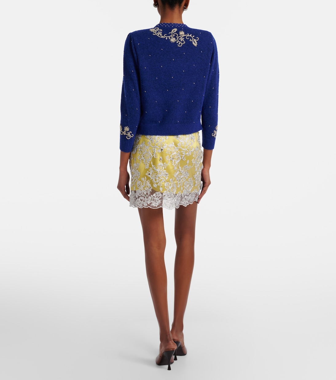 Embellished lace miniskirt | Jacques Wei