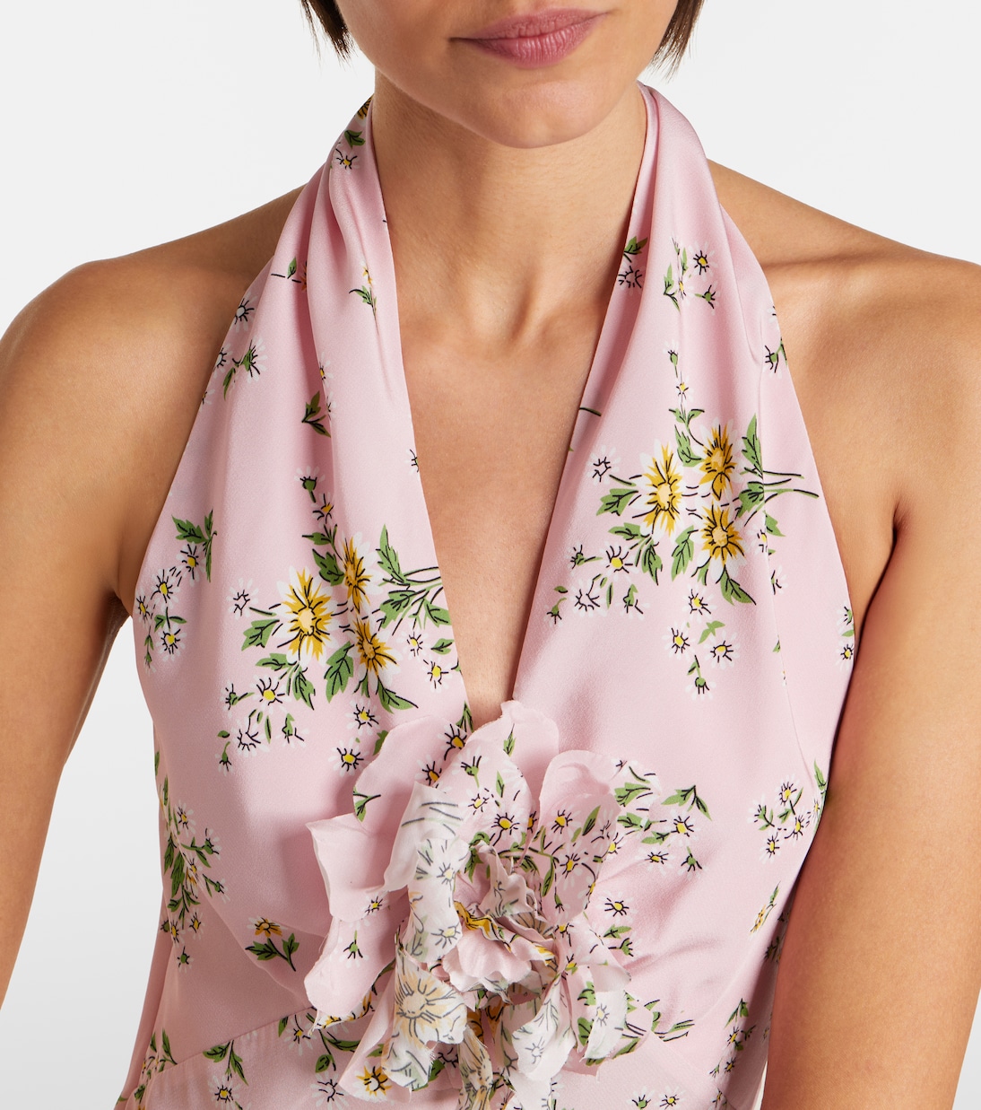 Floral-appliqué floral silk crêpe gown | Rodarte