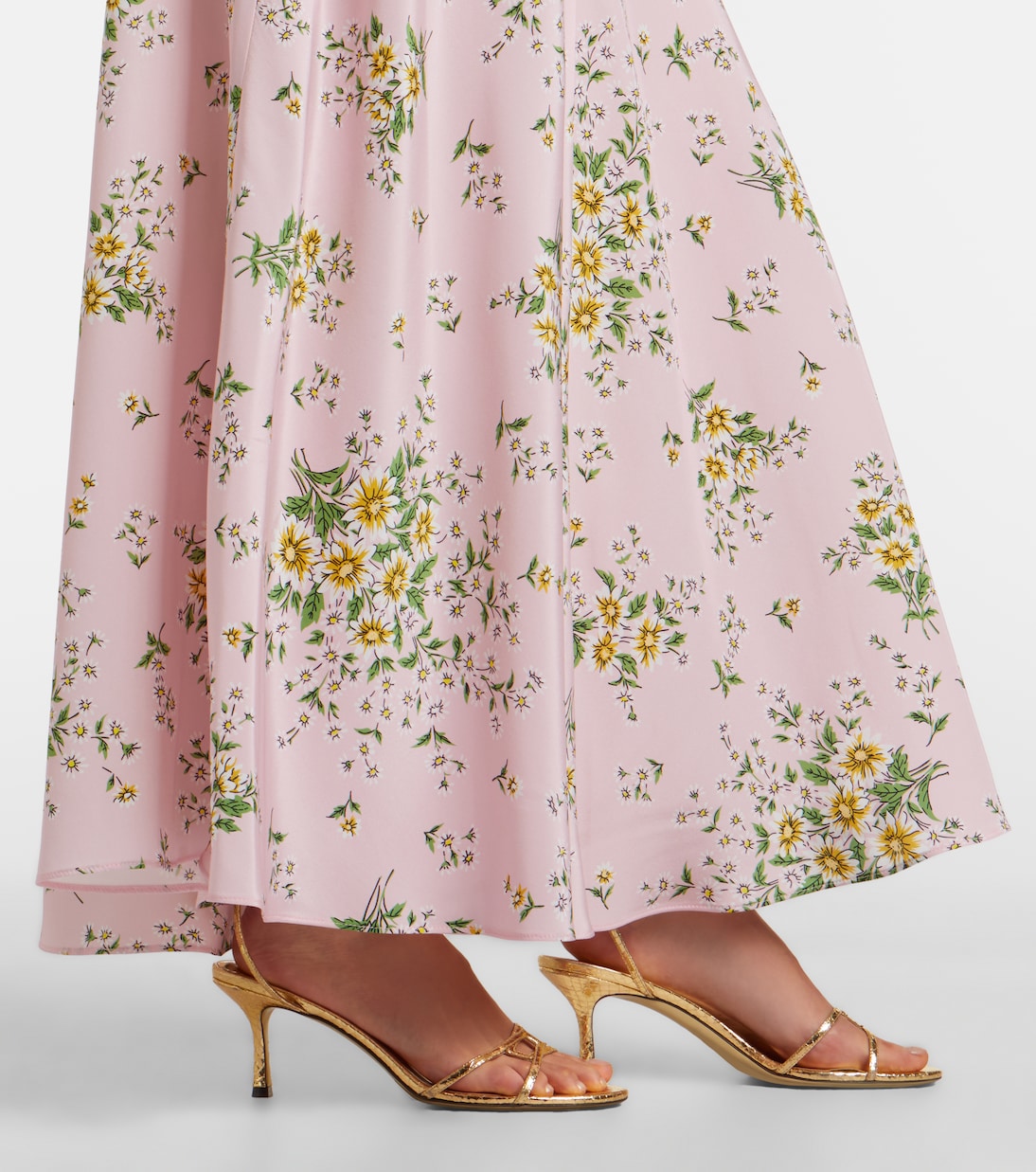 Floral-appliqué floral silk crêpe gown | Rodarte